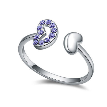Picture of Austrian Crystal Ring - Two Hearts Across