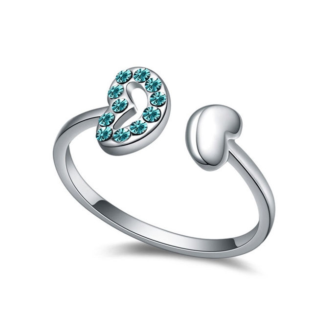 Picture of Austrian Crystal Ring - Two Hearts Across