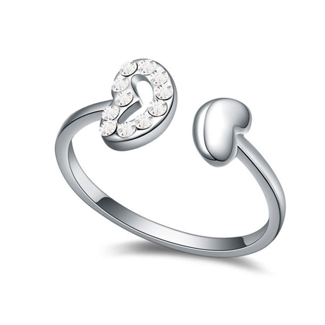 Picture of Austrian Crystal Ring - Two Hearts Across