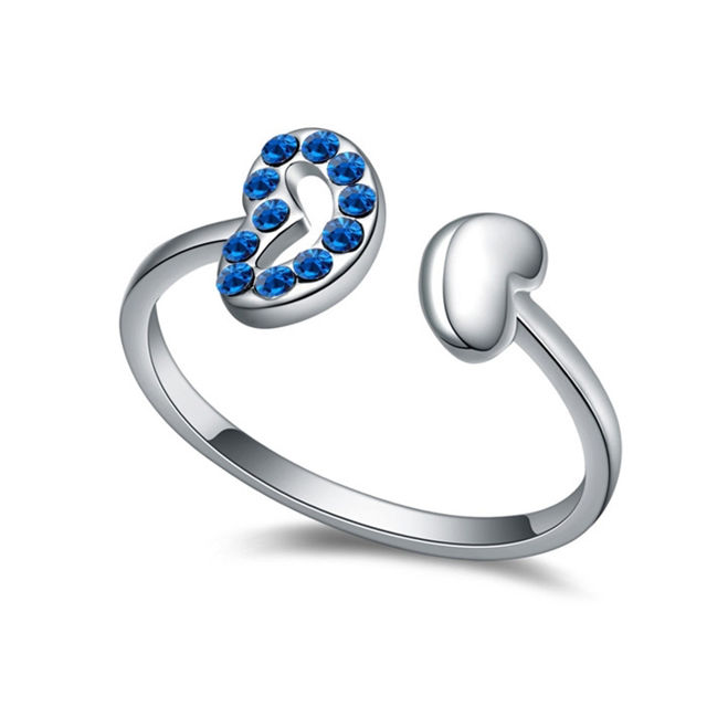 Picture of Austrian Crystal Ring - Two Hearts Across