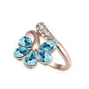 Picture of Five Petals Flower Crystal Mosaic Rings