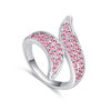 Picture of Two Leaves Crystal Mosaic Ring
