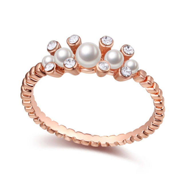 Picture of Flower in Dream  Crystal Mosaic Pearl Ring