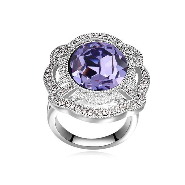 Picture of Big Flower  Crystal Mosaic Ring