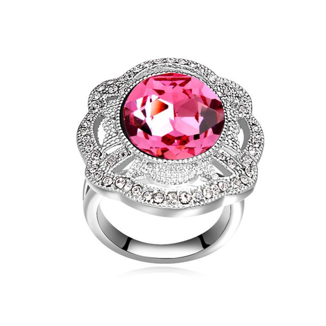 Picture of Big Flower  Crystal Mosaic Ring