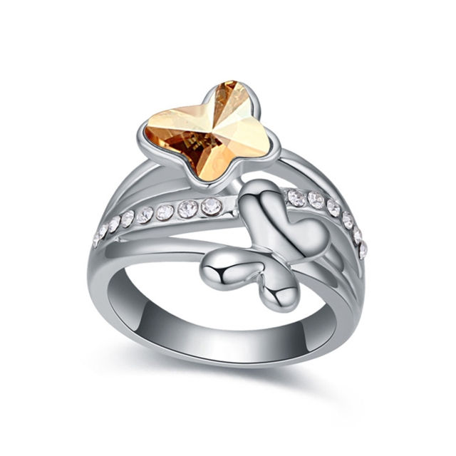 Picture of Double Butterfly Crystal Mosaic Ring