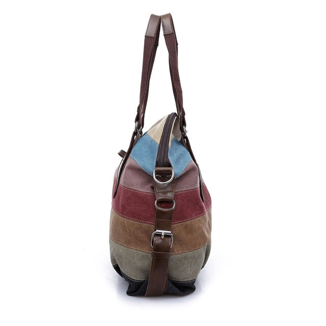 Picture of Women Retro Rainbow Casual Canvas Shoulder Tote Bag