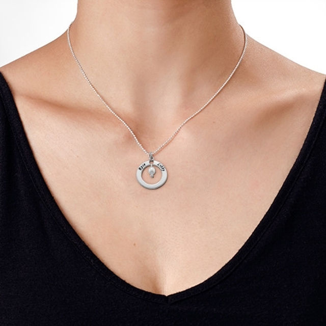 Picture of Personalized Double Heart Necklace in 925 Sterling Silver
