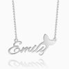 Picture of 925 Sterling Silver Personalized Name Necklace With Butterfly