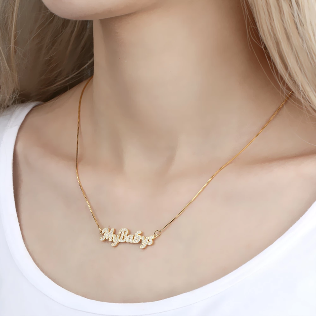 Picture of Personalized Name Neckalce With Shining Zircon Stone