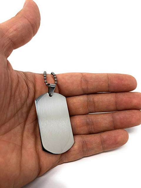 Picture of Personalized Custom Photo High Polished Color Engraved Dog Tag Necklace