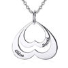 Picture of Personalized Double Heart Necklace in 925 Sterling Silver
