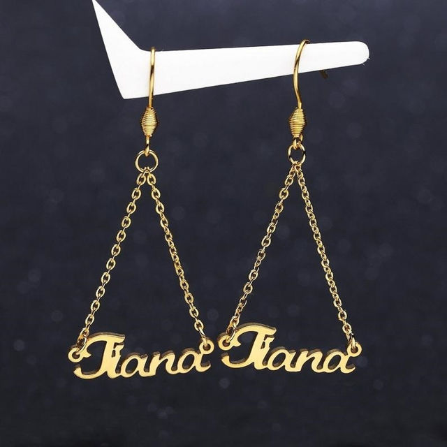 Picture of Personalized Name Earrings in 925 Sterling Silver