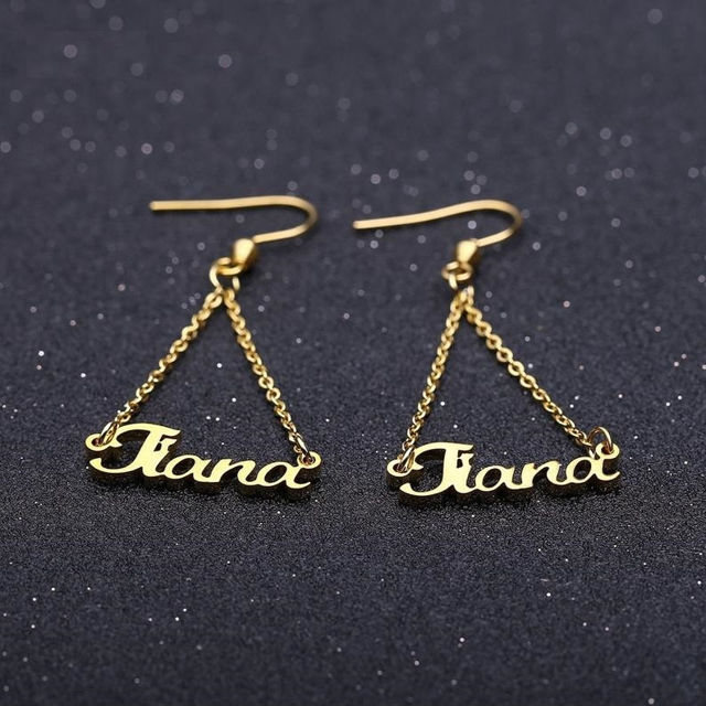 Picture of Personalized Name Earrings in 925 Sterling Silver