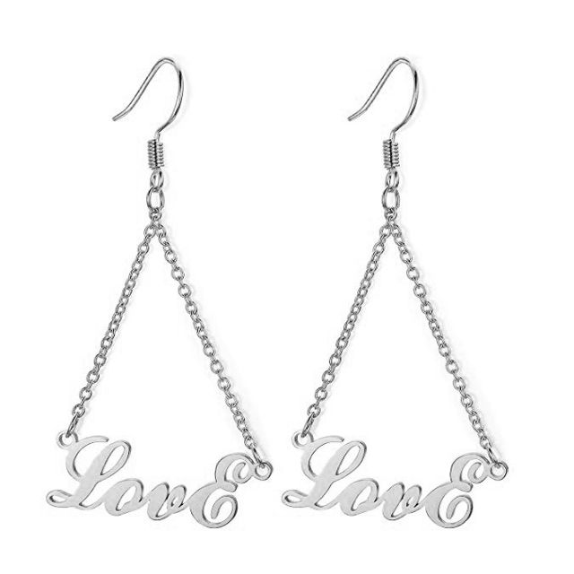 Picture of Personalized Name Earrings in 925 Sterling Silver