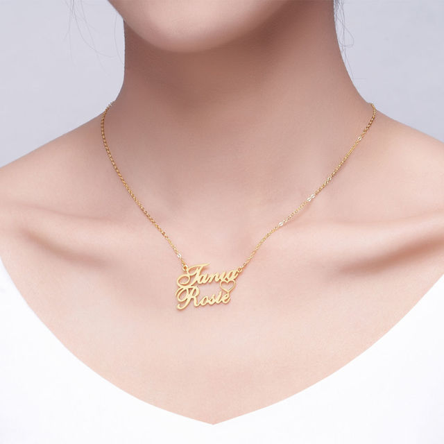 Picture of Personalized Two Line Name Necklace in 925 Sterling Silver