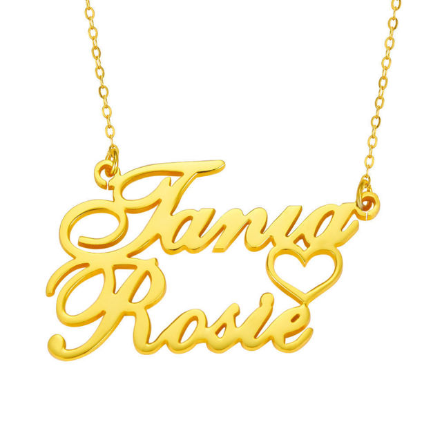Picture of Personalized Two Line Name Necklace in 925 Sterling Silver