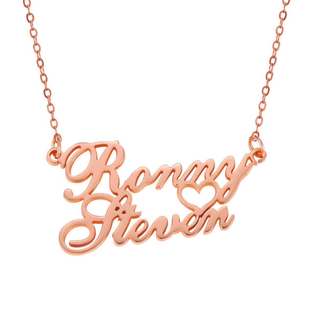 Picture of Personalized Two Line Name Necklace in 925 Sterling Silver
