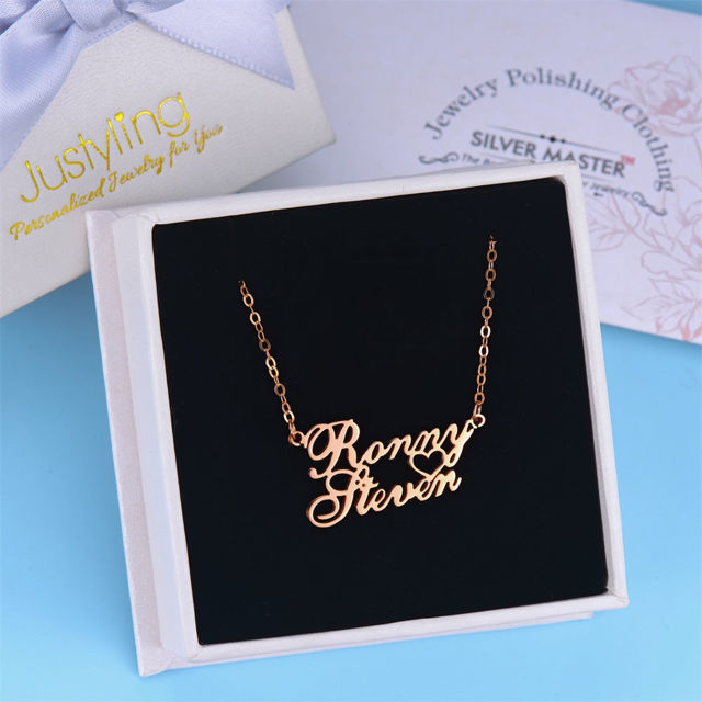 Picture of Personalized Two Line Name Necklace in 925 Sterling Silver