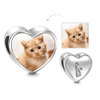 Picture of Pet Cat Heart Photo Charm in 925 Sterling Silver