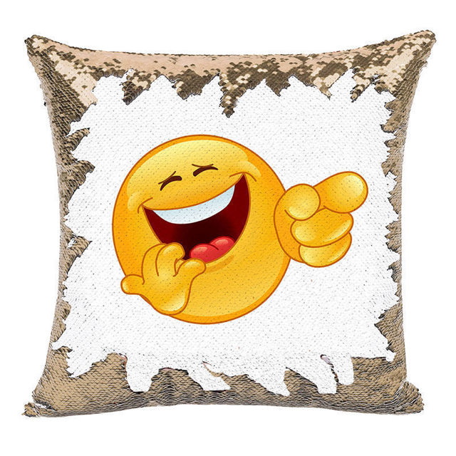 Picture of Magic Cartoon Photo Sequin Pillow With Personalized Name in Various Styles