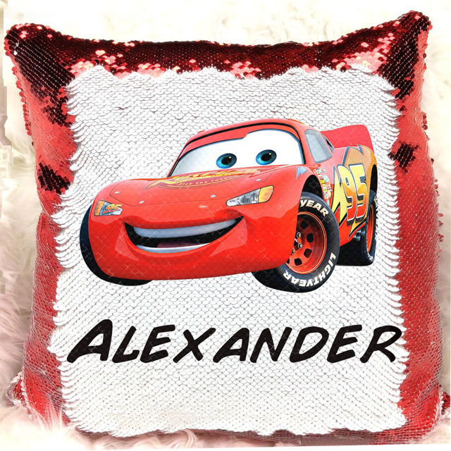 Picture of Magic Cartoon Photo Sequin Pillow With Personalized Name in Various Styles