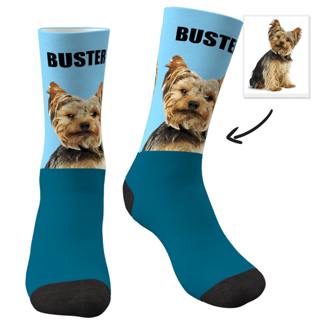 Picture of Custom Photo Socks With Your Pet And Text