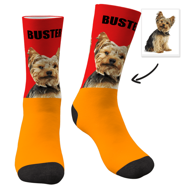 Picture of Custom Photo Socks With Your Pet And Text