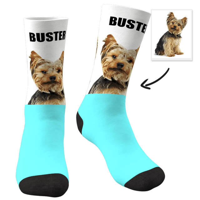 Picture of Custom Photo Socks With Your Pet And Text