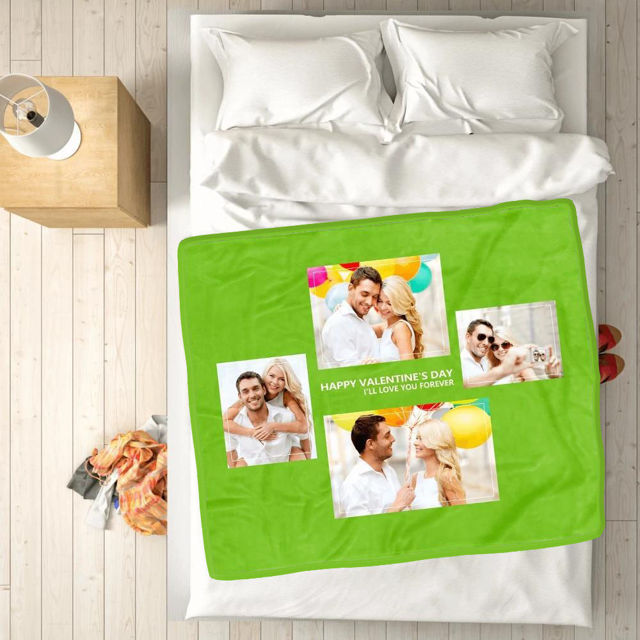 Picture of Personalized 4 Photos Blanket Perfect Gift