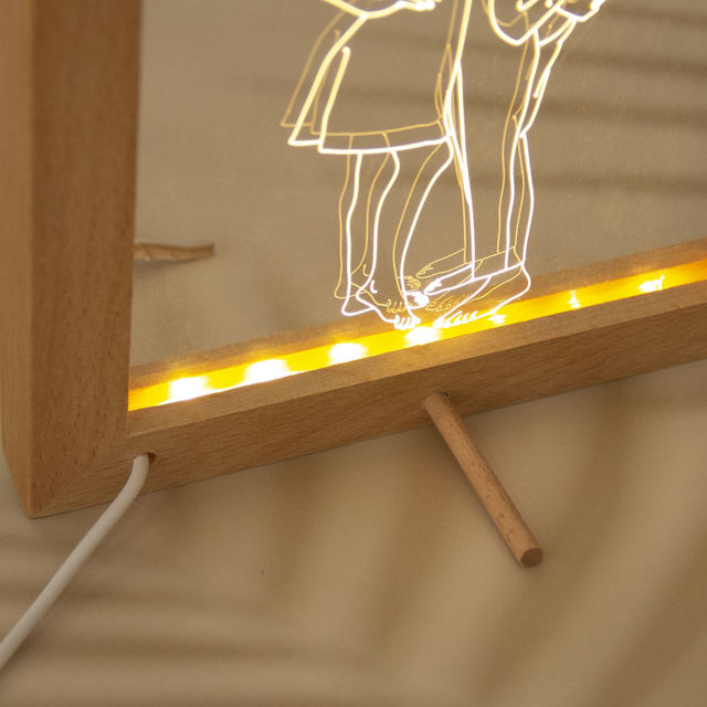 Picture of Custom Wooden Photo Frame LED Night Lamp - Personalize With Your Lovely Photo