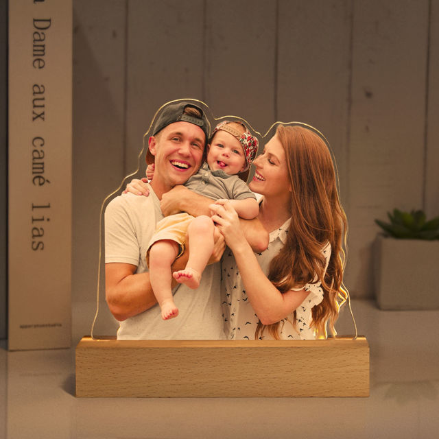 Picture of Colorful Personalized Wooden Base 3D Night Lamp With Your Lovely Photo