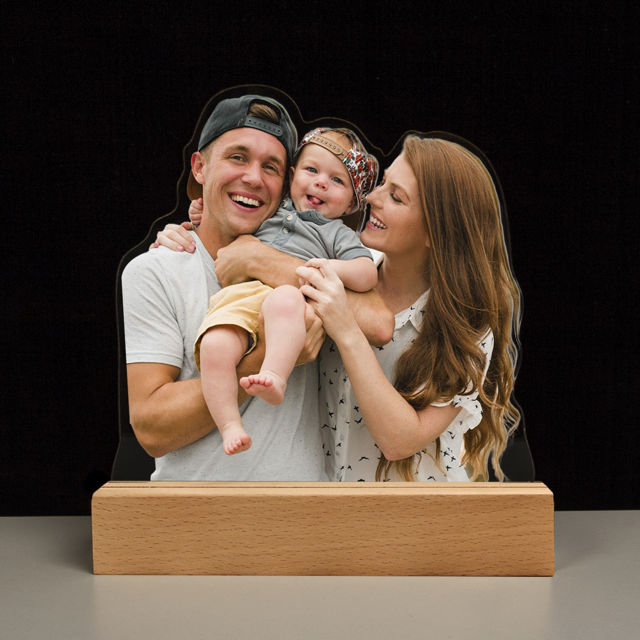 Picture of Colorful Personalized Wooden Base 3D Night Lamp With Your Lovely Photo