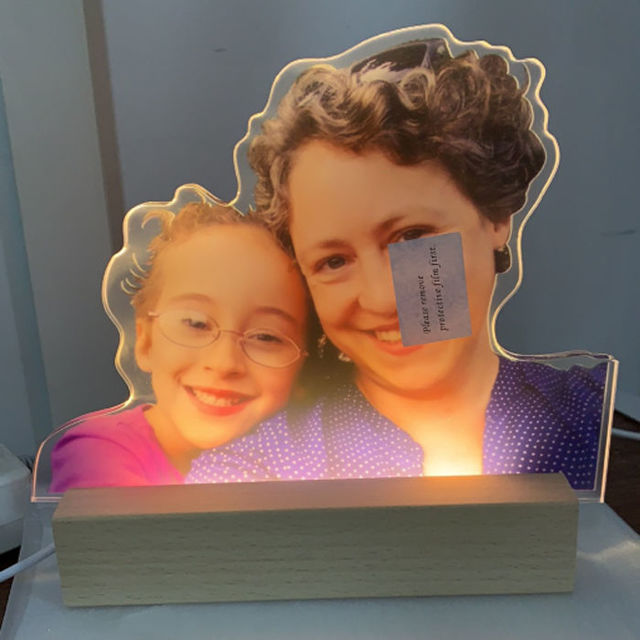 Picture of Colorful Personalized Wooden Base 3D Night Lamp With Your Lovely Photo