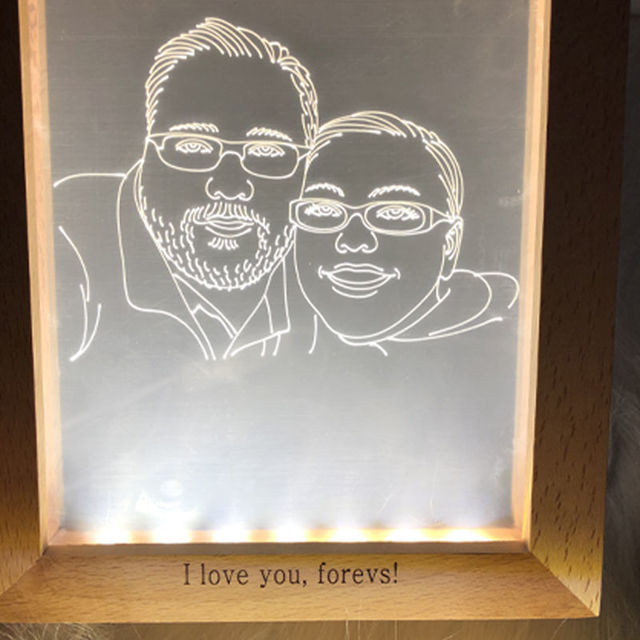 Picture of Custom Wooden Photo Frame LED Night Lamp - Personalize With Your Lovely Photo