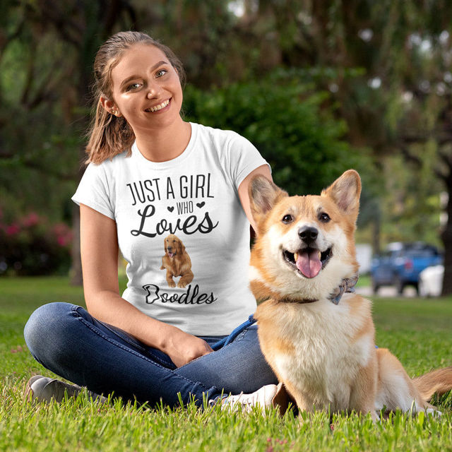 Picture of Custom Pet Puppy Lovers T Shirts Personalized Pet Picture And Name