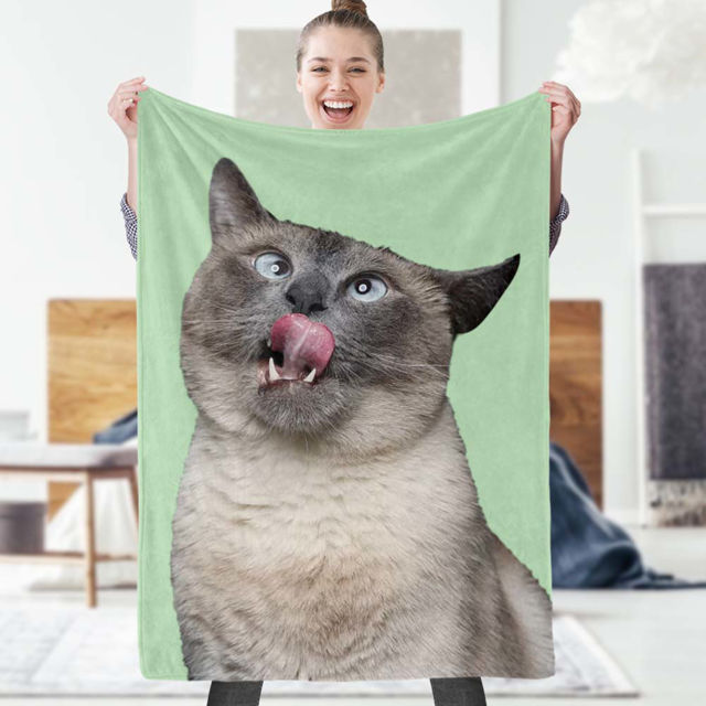 Picture of Custom Photo Blanket Custom Printy Pet Blanket Pets Art Portrait Pet Gifts