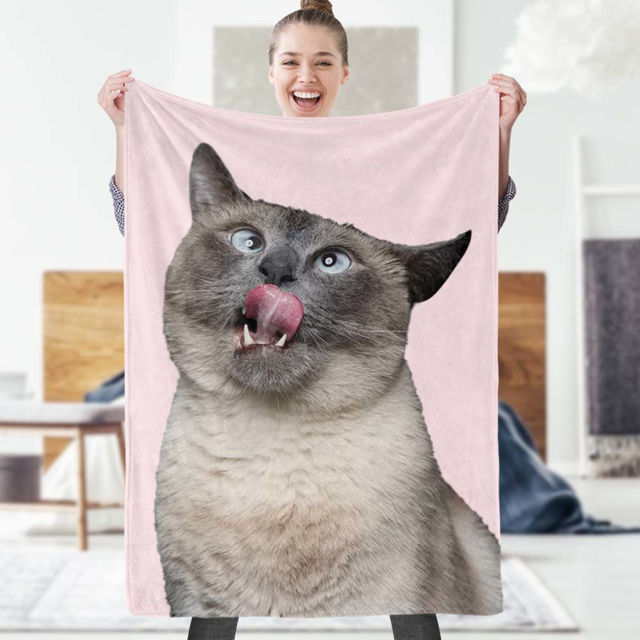 Picture of Custom Photo Blanket Custom Printy Pet Blanket Pets Art Portrait Pet Gifts
