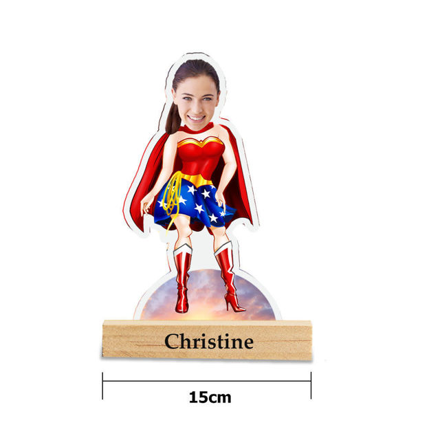 Picture of Custom Wonder Woman Night Light Personalized Face Night Light Gifts for Her