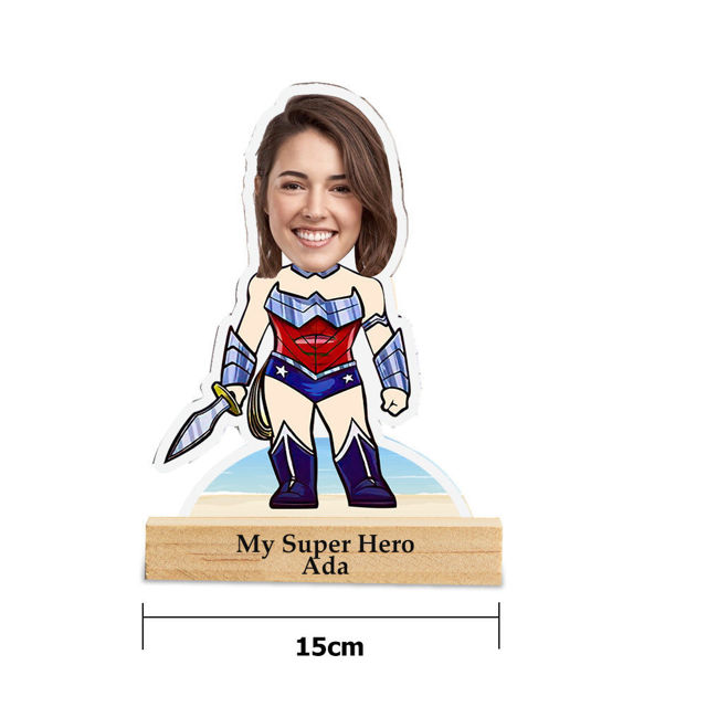 Picture of Custom Wonder Woman Armor Night Light Personalized Face Night Light Gifts for Her