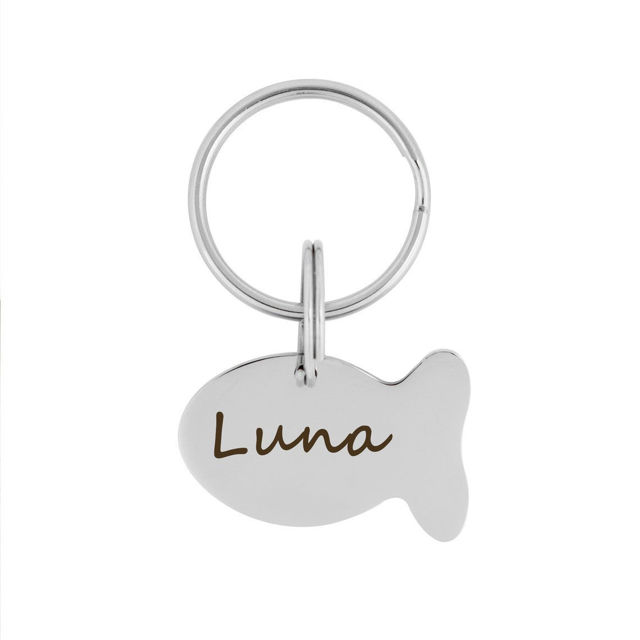 Picture of Personalized Fish Tag For Pets  With Telephone Number
