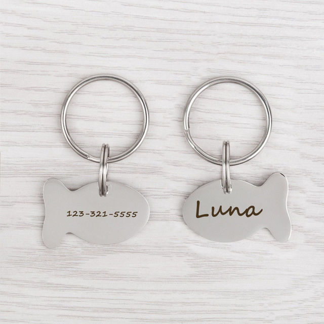 Picture of Personalized Fish Tag For Pets  With Telephone Number