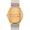 Picture of Women's Engraved Bamboo Photo Watch Grey Leather Strap