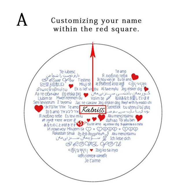 Picture of Projection Engraved Two Love Heart Necklace Perfect Gift