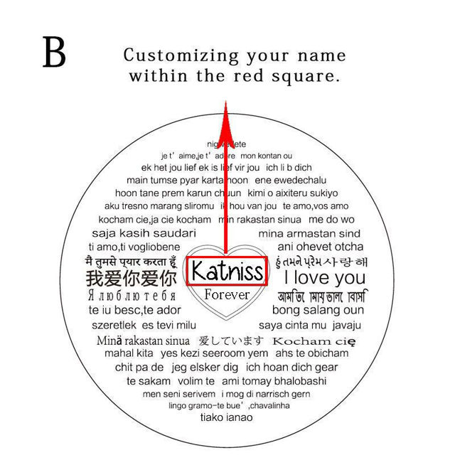 Picture of Projection Engraved Two Love Heart Necklace Perfect Gift