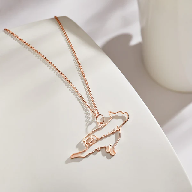 Picture of 925 Sterling Silver Personalized Name Necklace with Your Pet