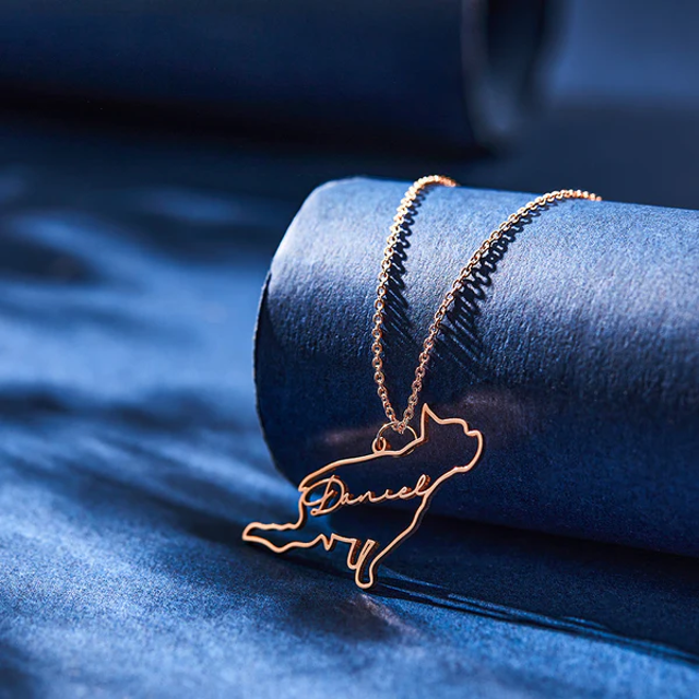 Picture of 925 Sterling Silver Personalized Name Necklace with Your Pet
