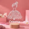 Picture of Girl in Wedding Dress Night Light with Irregular Shape with Round Base - Personalized It With Your Kid's Name
