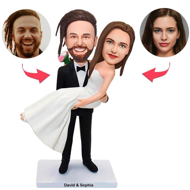 Picture of Custom Bobbleheads:  Couples Cake Toppers | Personalized Bobbleheads for the Special Someone as a Unique Gift Idea