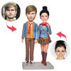 Picture of Custom Bobbleheads: Lovers in Matching Outfits | Personalized Bobbleheads for the Special Someone as a Unique Gift Idea